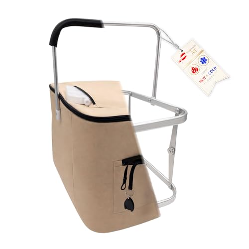 43L Einkaufskorb faltbar mit Deckel groß & stabil isolierter Kühlkorb Thermokorb oder Thermotasche klappbar ideal für Picknick Camping Reisen & Einkauf (Beige)