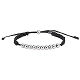 BOXOB Braccialetto Contapunti da Golf, Acciaio Inossidabile 10 Perline Contacolpi Golf Elegante e Ridimensionabile Braccialetto Polso Accessori Regali per Donna Uomo (Nero)