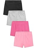 Resinta 4 Pack Baby and Toddler Girls' Cotton Bike Shorts Solid Cotton Bike Shorts Soft Pull-On Safety Shorts for Daily Wear