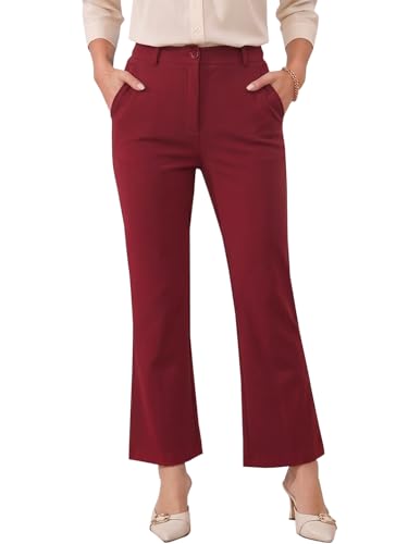 Image of Vogaan Women High Rise High Waist Trousers Flared Korean Style Formal Pants| Elegant Workwear for Office, College & Events
