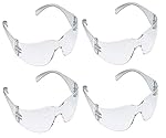 3M 11880 Safety Goggles Polycarbonate Antifog Protector Anti Pollution Goggles For Multipurpose Eyewear Use In Riding Motorcycle, Construction, Clear Transparent Goggles (Pack of 4)