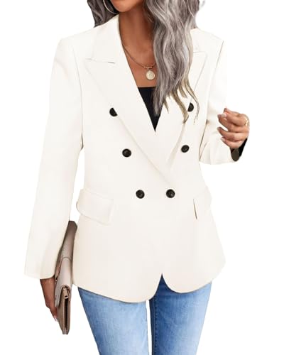Mina Self Women's 2024 Spring Casual Blazer Jackets Long Sleeve Lapel Pocket Loose Fit Work Casual Blazers Outerwear3