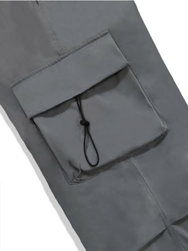 Image of Maniac Mens Solid Side Pockets Mink Nylon Fabric Baggy fit Cargo Pant for Men