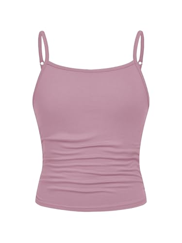 Image of SOLY HUX Girl's Tank Tops 3 Packs Cute Ruched Spaghetti Strap Camisole Slim Fit Undershirts
