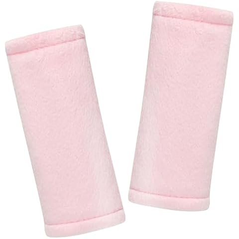 SWESEN Baby Car Seat Belt Covers for Boys and Girls, Carseat Shoulder Padding, Soft Car Seat Neck Cover, Mink Car Seat Straps Shoulder Pads, Solid Colour Stroller Strap Cover for Baby Kids, Pink Cover
