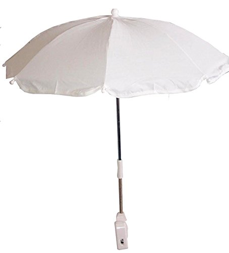 New Universal Pushchair Baby Pram Parasol Sun Protection UV Rays Umbrella Shade (White)