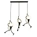 Produktbild 40W LED Kronleuchter Schwarz Modern Pendelleuchte Höhenverstellbar Kreativer Charakter Eisen Mini Karikatur Puppe Dekoration Wohnzimmer Schlafzimmer Esszimmer E27 (Glühbirne nicht enthalten) (L)
