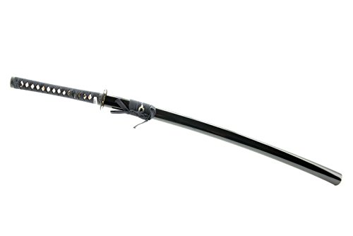 Handmade Sword - Unsharpened Iaido Iaito Katana Training Sword, Handmade, Aluminium Alloy Blade, Full Tang, Tomoe Crest Tsuba, Black Scabbard - Thumbnail 3
