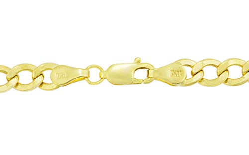 Nuragold 14K Yellow Gold 5.5Mm Cuban Curb Link Chain Bracelet, Mens Womens Lobster Clasp 7" 7.5" 8" 8.5" 9" - Real Gold Jewelry #TOP7