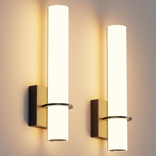 irotine Modern Wall Sconces Set of 2, 5 Color Temperature Linear Dimmable, Adjustable Warm to Cool...