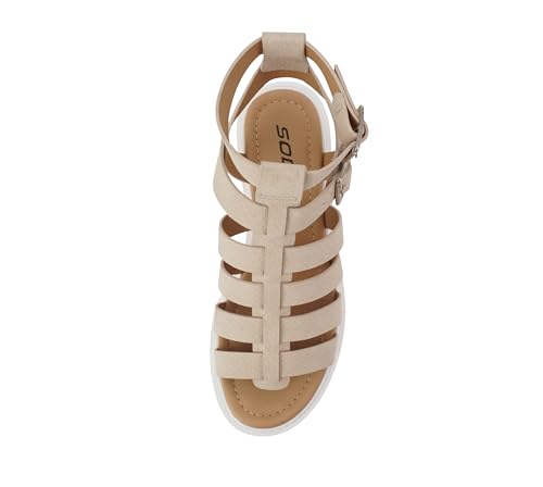 Image of Soda inchRebirth inch ~ Women Open Toe Fisherman Multi Strap Buckle Lug Sole Low Block Heeled Sandals