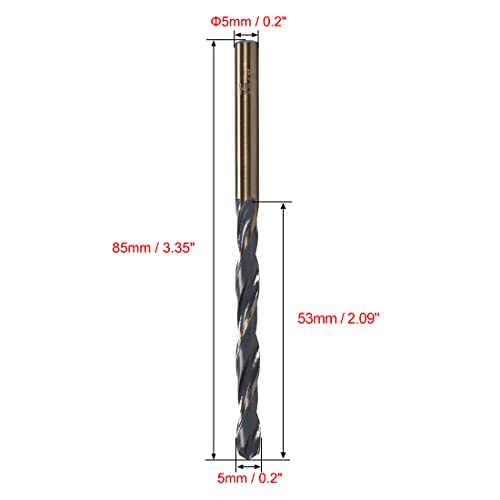 Reduced Shank Twist Drill Bits 5Mm High Speed Steel 4341 With 5Mm Shank 5 Pcs #TOP1