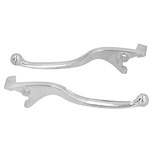 Levier de Frein, Paire de Leviers de Poignées de Frein 0.3in Trou de Montage Argent Remplacement pour Moto Cyclomoteur VTT