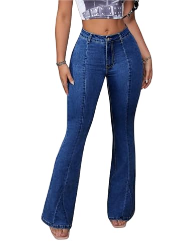 Image of Glossia Bell Bottom Jeans for Women | Stretchable High Waist Flared Denim | Bootcut Butt Lifting Fit | Leg Lengthening | Plus Size 26-38