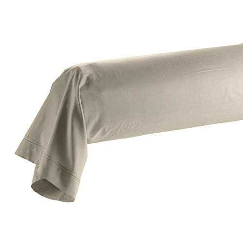 douceur d'intérieur Taie de Traversin 85 x 185 Cm 100% Coton Bio Biolina Taupe