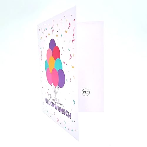 Carte de vœux personnalisable avec fonction d'enregistrement audio Créez des salutations festives avec des chansons, des messages vocaux, des images et vos mots personnels – la carte avec effet sonore – vue 5