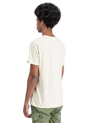 Alpha Industries Basic T Mid Logo T-Shirt, Vintage White, XXL Homme - 8