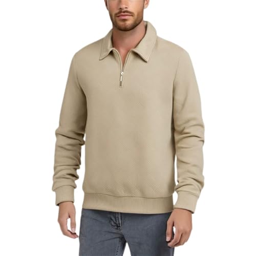 PANVER Men's Sweatshirt Lightweight Comfortable Casual Sportshirt Fashion Handsome Classic Tops Youth Personality Trend Long Sleeves Pullover B-Khaki S