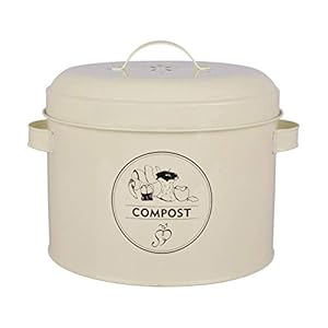 Esschert Design Komposter aus Metall mit Aktivkohlefilter, 27,0 x 23,2 x 21,3 cm