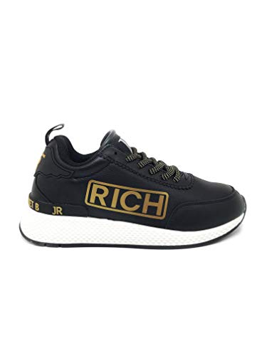 John Richmond - JR104C - Zapatillas Deportivas Negras y Doradas para otoño-Invierno 2019-20 Negro Size: 37 EU