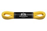  Cordones Mount Swiss© Luxury encerados y redondos para zapatos de traje y de piel, 2 - 3 mm de diámetro, 45 - 120 cm de longitud, color Amarillo, talla 120 cm
