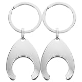 FOYTOKI Llavero Fichas para Carrito de Compras Metálico 2 Piezas, Accesorio Portátil de Aleación de Zinc Duradero, Diseño Compacto para Supermercado y Uso en Carritos Pequeños