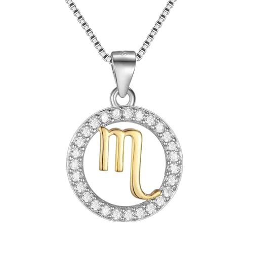 Collier Horoscope Argent 925 Femme Pendentif Signe Zodiaque Breloque CZ