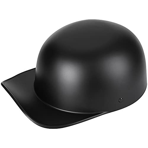 Yesmotor Baseball Style Cap Motorcycle Helmet Unisex-Adult - Dot Approved (Matte Black,L) #TOP1