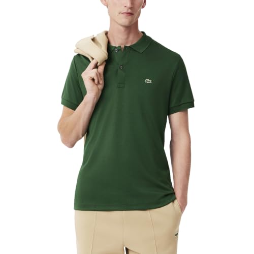 Image of Lacoste Men's Regular Fit Cotton Pima Polo Shirt, Green, X-Small