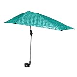 Sport-Brella Versa-Brella SPF 50+ Adjustable Umbrella with Universal Clamp, Regular, Turquoise