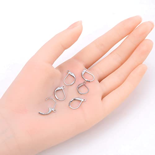 50Pcs Adabele 304 Grade Surgical Stainless Steel Hypoallergenic Earring Hooks Leverback Earwire 15Mm Long For Earrings Making Sjf193 #TOP3