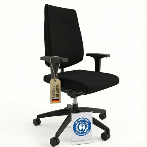 Sedus Black Dot bd-103, Bürostuhl, Vollpolster, hohe Rückenlehne, ergonomisch, nachhaltig, klassisch, in Deutschland hergestellt (Basis, Schwarz)
