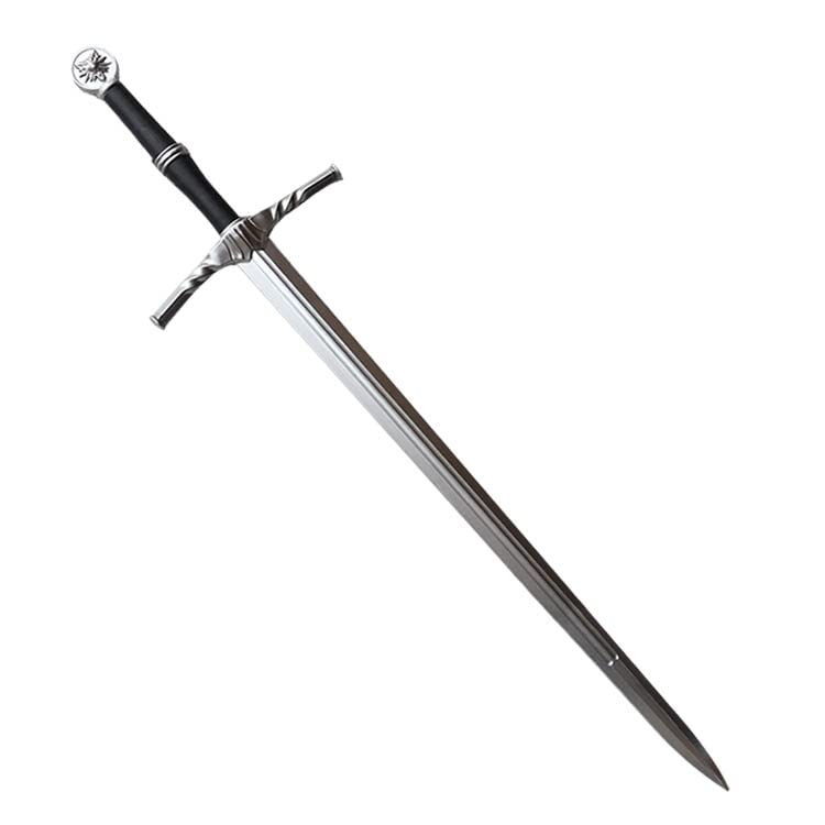 41" Fantasy Foam Sword Silver Twin Snakes Two Hand High Density Medieval Sword for Cosplay and Collection for Xmas Halloween Gitf