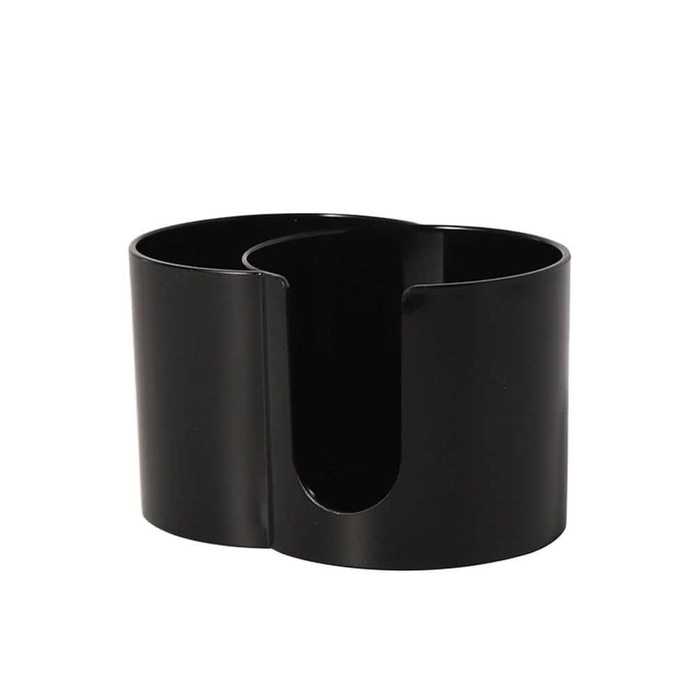 Lianxibag Black Makeup Round Pad Holder Cotton Swabs Storage Box Desktop Organizer Make Up Sponges Container(Black)