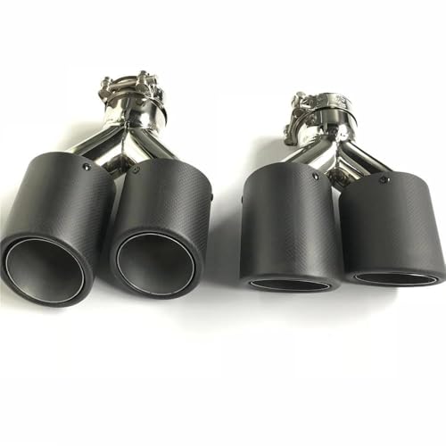 Escape de coche punta tubo doble fibra carbono 73mm a 114mm 5