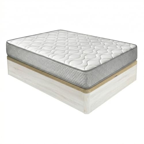 DUÉRMETE ONLINE   Pack Canapé Abatible + Colchón Viscoelástico Kairo 150x190 Polar | 21 cm Altura | Gran Capacidad | Estructura Reforzada | Incluye Subida a Domicilio