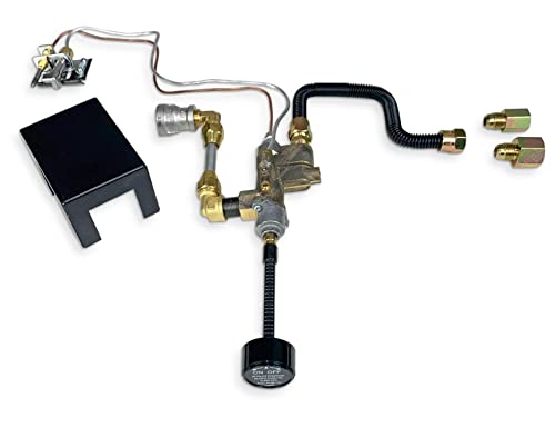 Dreffco Gas Safety Pilot Kit - Vented Gas Log Fireplace Safety Pilot Kit For Natural Gas - 90000 Btu Output, Includes Non-Whistle Flex Line (Burner Not Included) #TOP1