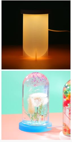 Image of Round Cylinder Light Resin Mold for Flower Preservation, Featuring USB; Perfect for DIY Epoxy Casting Projects and Desktop Ornaments for Home Decor