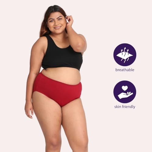 Image of Adira | 3XL to 10XL Cotton Panties for Women Plus Size | High Waist Panty with Full Coverage | Inside Elastic - No Elastic Exposure to Skin | Plus Size | Pack of 3