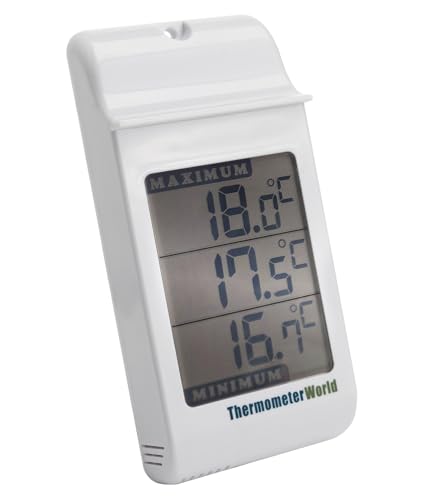Digitales Max-Min-Gewächshaus-Thermometer - Max-Min-Thermometer zur Überwachung von Höchst- und Tiefsttemperaturen, Wandmontiertes...