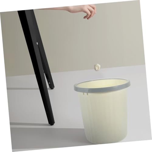 Caneca de basura rectangular beige para oficina y hogar miniatura 3