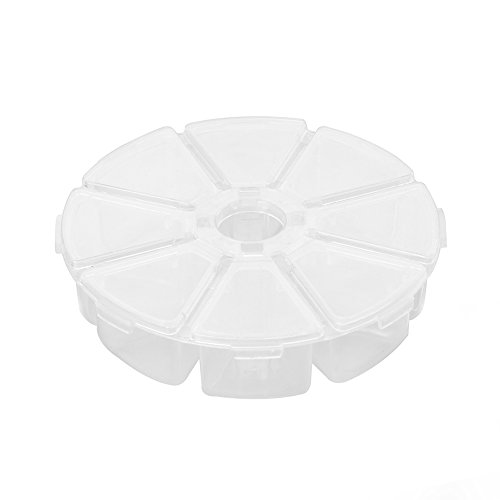 Greenpromise Mini boîtes de rangement rondes en plastique avec 8 compartiments pour peinture à diamants, strass, perles, maquillage Cover