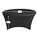 YOUR CHAIR COVERS - Stretch Spandex 5 ft Round Table Cover Black, Stretch Tablecloth
