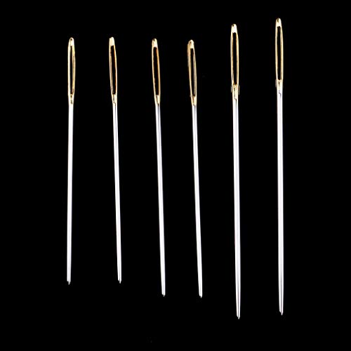 Flameer Conjunto de 6 peças de agulhas de costura doméstica para ferramentas de reparo de jeans de l