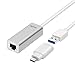 [2-in-1]WEme USB 3.0 Type C to RJ45 Gigabit Ethernet Adapter with 10/100/1000 Mbps, LAN Wired Network USB-C Convertor for New MacBook, ChromeBook Pixel(Unibody Aluminum)