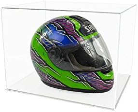 Full Size F1 Helmet Acrylic Display Case with a Clear Flat Base