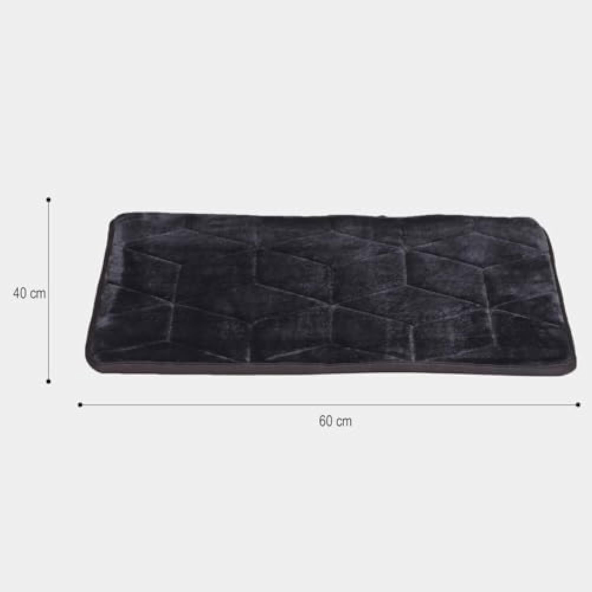 Home Beautiful Grey Polyester Bath Mat, Elegant Design