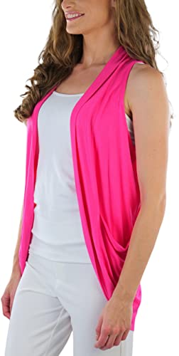 Image of ToBeInStyle Womens Open Front Casual Shrug Lightweight Layering Cardigan Sleeveless or Short Sleeve