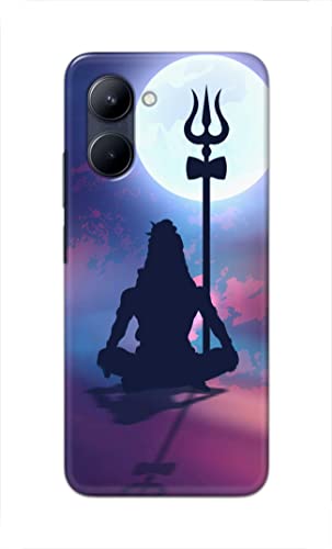Image of Printed Hard Back Cover Case for Realme C33 Back Cover (Lord Shiva) -702