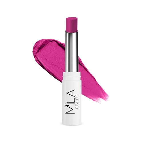 Image of Mila Beaute 24 Hrs Locked In Lips Transfer Proof Lipstick | Enriched With Mango Seed Butter & Hyaluronic Acid | Transfer Proof Formula with Velvety Texture | Smudge Proof & Highly Pigmented | Shade - (Deep Pink, 3.2g)